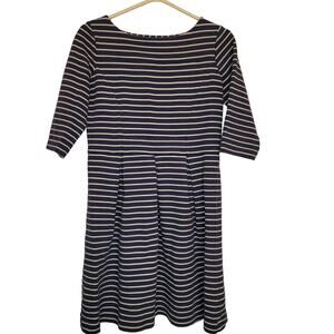 Boden Navy and White Striped Dress